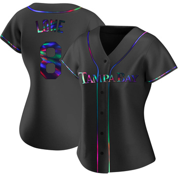 Brandon Lowe Women's Replica Tampa Bay Rays Black Holographic Alternate Jersey