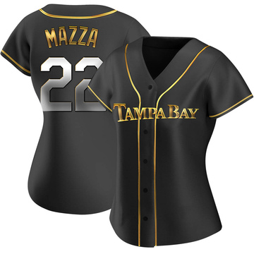Chris Mazza Women's Replica Tampa Bay Rays Black Golden Alternate Jersey