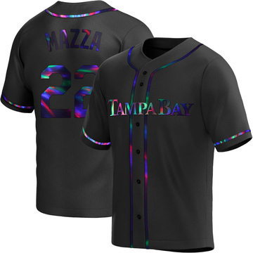Chris Mazza Youth Replica Tampa Bay Rays Black Holographic Alternate Jersey