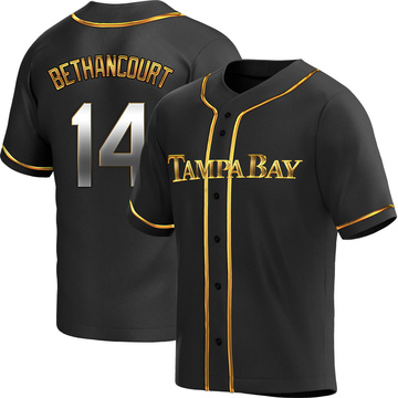 Christian Bethancourt Men's Replica Tampa Bay Rays Black Golden Alternate Jersey