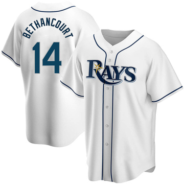 Christian Bethancourt Youth Replica Tampa Bay Rays White Home Jersey