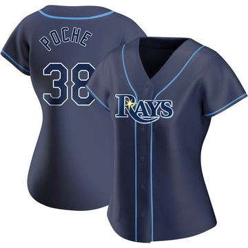 Colin Poche Women's Authentic Tampa Bay Rays Navy Alternate Jersey