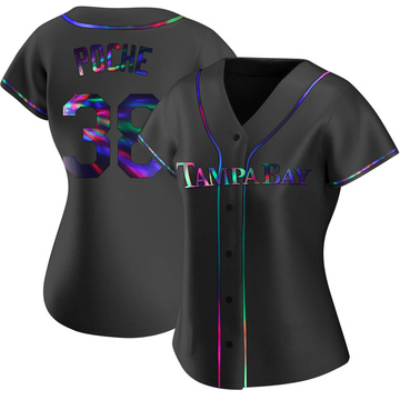 Colin Poche Women's Replica Tampa Bay Rays Black Holographic Alternate Jersey