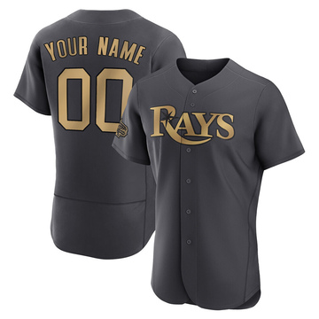 Custom Men's Authentic Tampa Bay Rays Charcoal 2022 All-Star Game Jersey