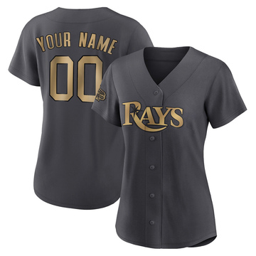 Custom Women's Authentic Tampa Bay Rays Charcoal 2022 All-Star Game Jersey