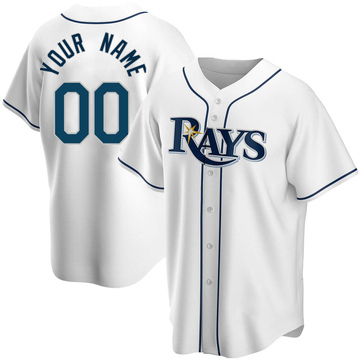 Custom Youth Replica Tampa Bay Rays White Home Jersey