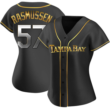 Drew Rasmussen Women's Replica Tampa Bay Rays Black Golden Alternate Jersey