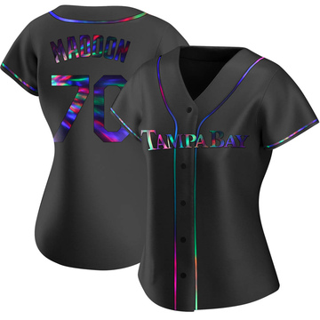 Joe Maddon Women's Replica Tampa Bay Rays Black Holographic Alternate Jersey