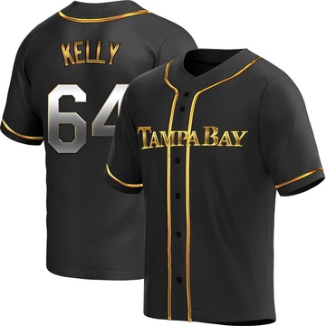 Kevin Kelly Men's Replica Tampa Bay Rays Black Golden Alternate Jersey