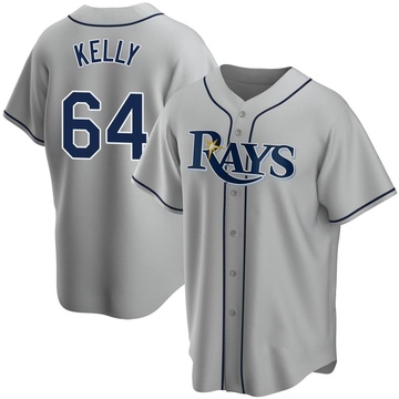 Kevin Kelly Men's Replica Tampa Bay Rays Gray Road Jersey
