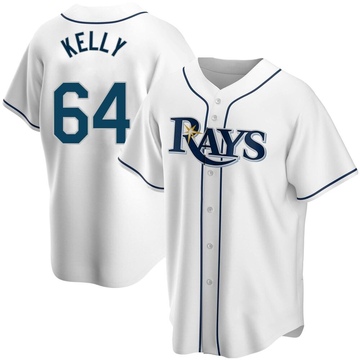 Kevin Kelly Men's Replica Tampa Bay Rays White Home Jersey