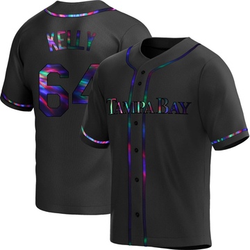 Kevin Kelly Youth Replica Tampa Bay Rays Black Holographic Alternate Jersey
