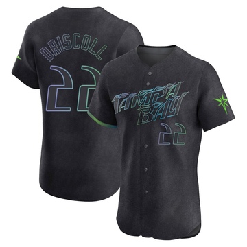 Logan Driscoll Men's Elite Tampa Bay Rays Charcoal 2024 City Connect Jersey