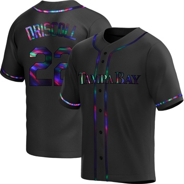 Logan Driscoll Men's Replica Tampa Bay Rays Black Holographic Alternate Jersey
