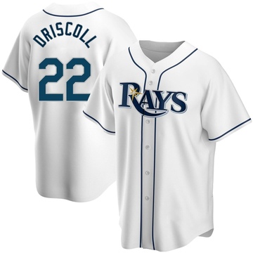 Logan Driscoll Men's Replica Tampa Bay Rays White Home Jersey