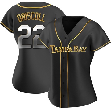 Logan Driscoll Women's Replica Tampa Bay Rays Black Golden Alternate Jersey