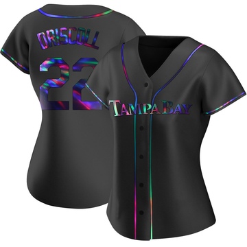 Logan Driscoll Women's Replica Tampa Bay Rays Black Holographic Alternate Jersey