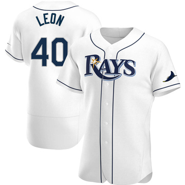 Luis Leon Men's Authentic Tampa Bay Rays White Home Jersey