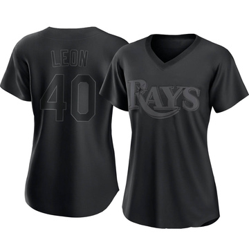 Luis Leon Women's Authentic Tampa Bay Rays Black Pitch Fashion Jersey