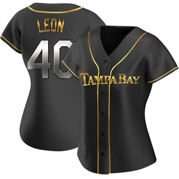 Luis Leon Women's Replica Tampa Bay Rays Black Golden Alternate Jersey