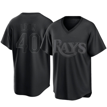 Luis Leon Youth Replica Tampa Bay Rays Black Pitch Fashion Jersey