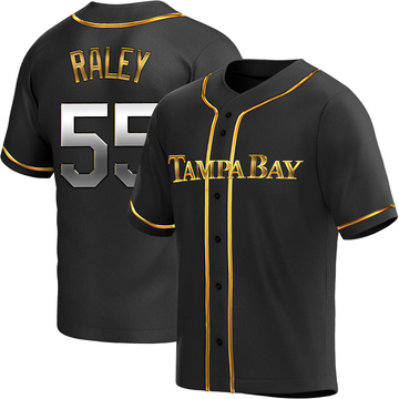 Luke Raley Men's Replica Tampa Bay Rays Black Golden Alternate Jersey