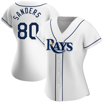 Phoenix Sanders Women's Authentic Tampa Bay Rays White Home Jersey