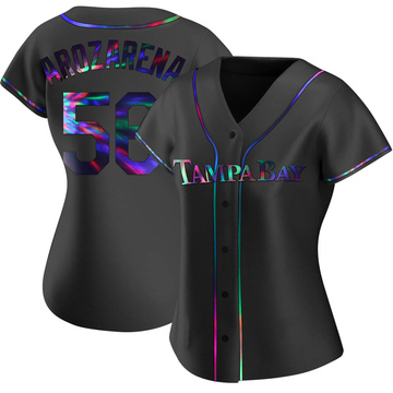 Randy Arozarena Women's Replica Tampa Bay Rays Black Holographic Alternate Jersey