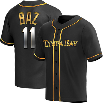 Shane Baz Men's Replica Tampa Bay Rays Black Golden Alternate Jersey