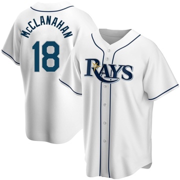 Shane McClanahan Men's Replica Tampa Bay Rays White Home Jersey
