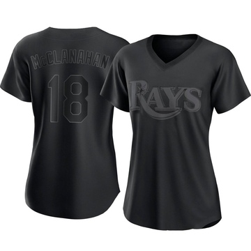 Shane McClanahan Women's Authentic Tampa Bay Rays Black Pitch Fashion Jersey
