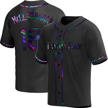 Shane McClanahan Youth Replica Tampa Bay Rays Black Holographic Alternate Jersey