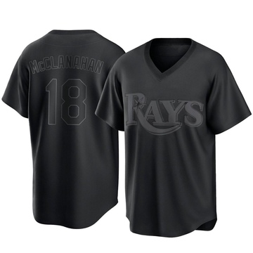 Shane McClanahan Youth Replica Tampa Bay Rays Black Pitch Fashion Jersey