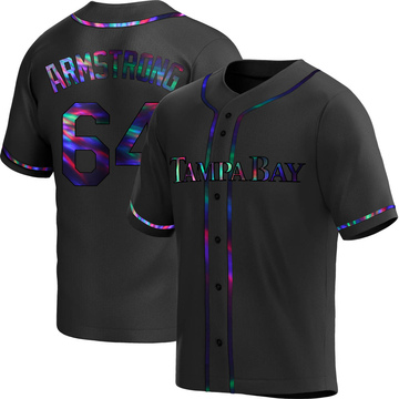 Shawn Armstrong Youth Replica Tampa Bay Rays Black Holographic Alternate Jersey