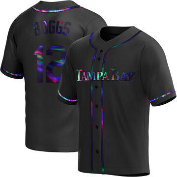 Wade Boggs Men's Replica Tampa Bay Rays Black Holographic Alternate Jersey
