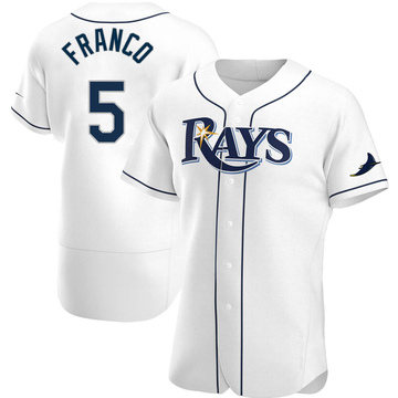 Wander Franco Men's Authentic Tampa Bay Rays White Home Jersey