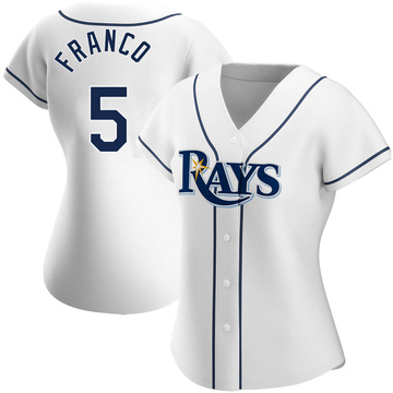 Wander Franco Women's Authentic Tampa Bay Rays White Home Jersey