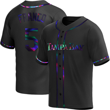 Wander Franco Youth Replica Tampa Bay Rays Black Holographic Alternate Jersey