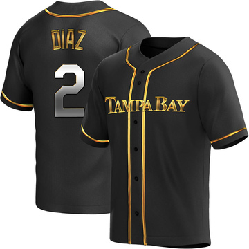 Yandy Diaz Youth Replica Tampa Bay Rays Black Golden Alternate Jersey