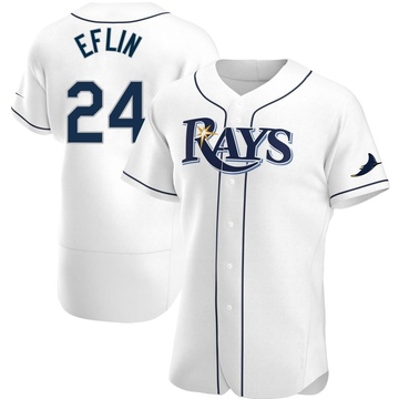 Zach Eflin Men's Authentic Tampa Bay Rays White Home Jersey