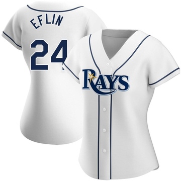 Zach Eflin Women's Authentic Tampa Bay Rays White Home Jersey
